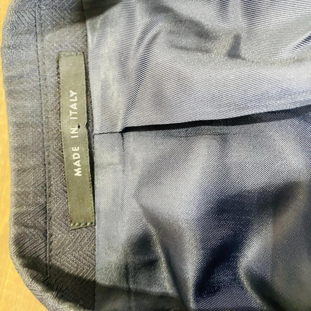 Armani Collezioni Men’s Navy Blue Suit Jacket Size 40 Italy Blazer Wool/Linen